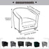 Club Chair Cover Armchair Slipcover Geometric Printed Small Sofa Covers Protect For Pets Chair Decoration Chair Slipcover Decoration Club Chair Cover Spandex Elastic Armchair Slipcover Geometric Printed Small Sofa Covers Protect For Living Room Hotel Bar