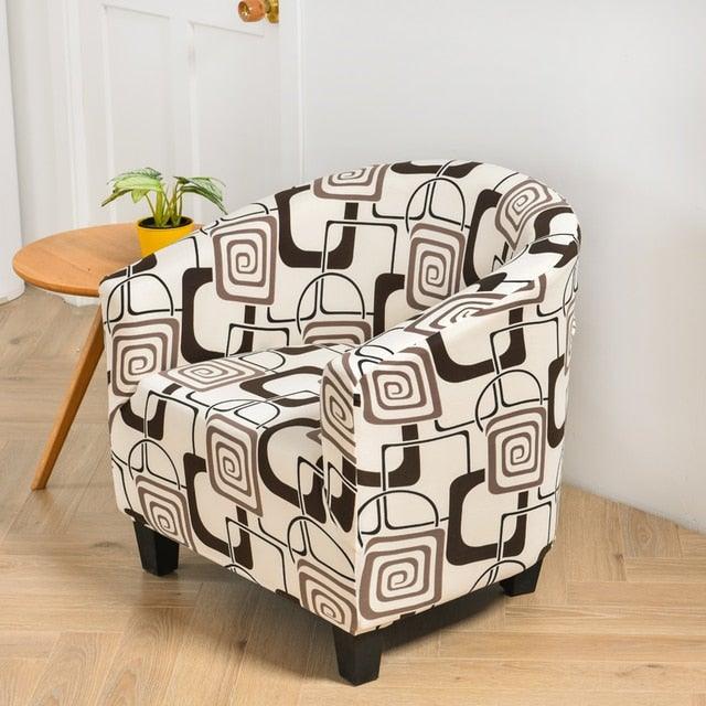 Club Chair Cover Armchair Slipcover Geometric Printed Small Sofa Covers Protect For Pets Chair Decoration Chair Slipcover Decoration Club Chair Cover Spandex Elastic Armchair Slipcover Geometric Printed Small Sofa Covers Protect For Living Room Hotel Bar