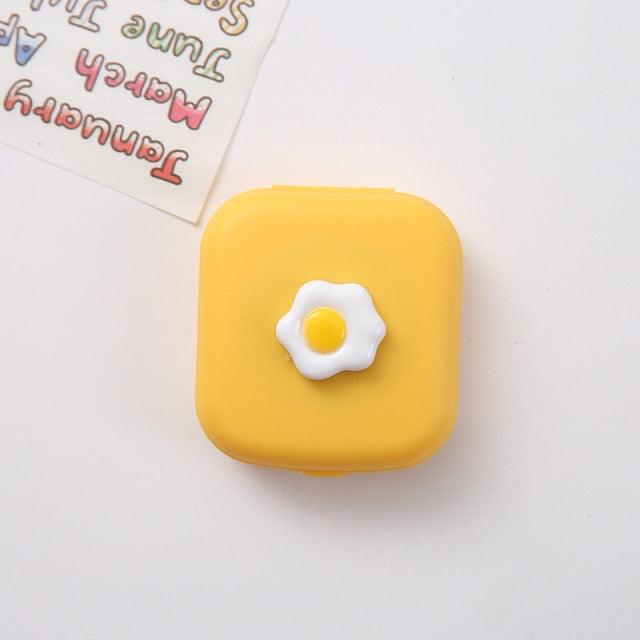 Colorful Contact Lens Cases Box With Mirror Cute Girl Fruit Women Mini Eyes Contact Lenses Case Container Travel Kit Set Colorful Contact Lens Case Travel Kit Contact Box Holder Lightweight Storage Container With Mirror