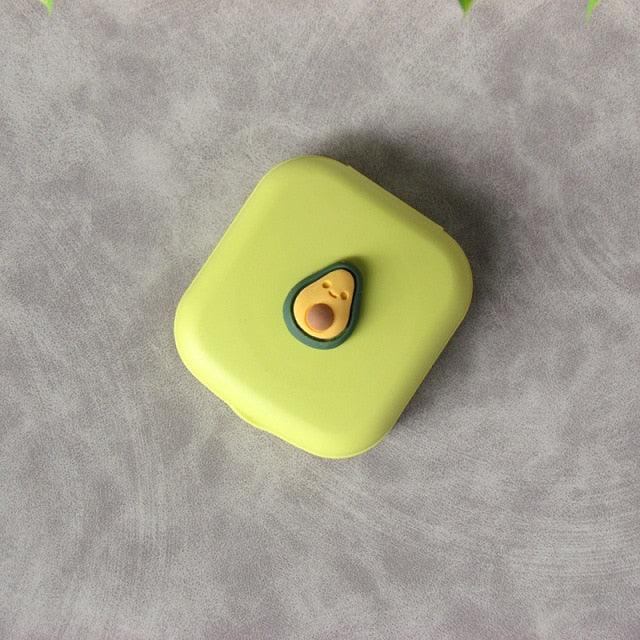 Colorful Contact Lens Cases Box With Mirror Cute Girl Fruit Women Mini Eyes Contact Lenses Case Container Travel Kit Set Colorful Contact Lens Case Travel Kit Contact Box Holder Lightweight Storage Container With Mirror