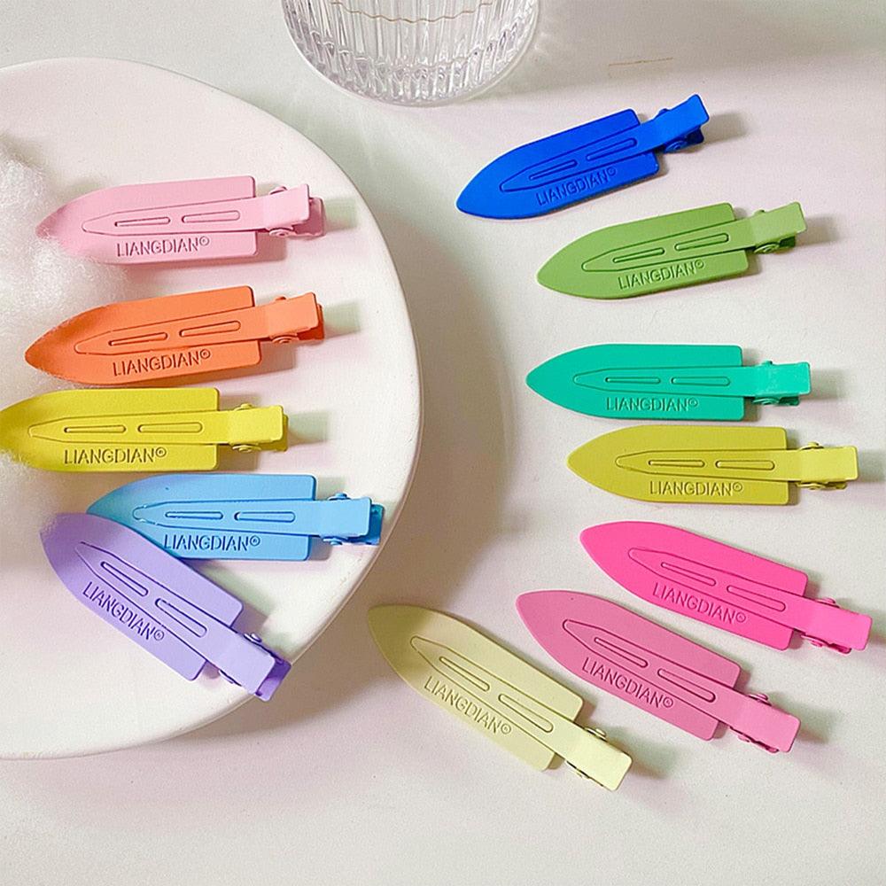 Colorful Hair Clips Seamless Metal Barrettes No Mark Pin Curl Clip Makeup No Crease Hair Styling Tools Modeling Styling Tools Hairpin Gorgeous Hair Accessories For Women