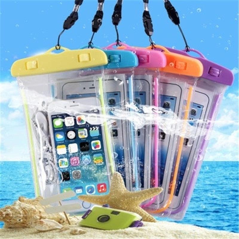Colorful Pouch Universal Waterproof Cell Phones Useful Dropping Convenient To Use Lightweight Portable Bags Plastic Waterproof Underwater Pouch for Mobile Phone Case & Strap 3.5 -6 inch