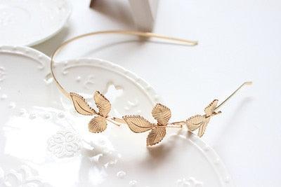 Colorful Rhinestone Flower Leaf Hair Hoop Headband Hairband for Women Girls Bezel Hair Band Hair Accessories Flower and Leaves Crown Hair Band for Bride and Bridesmaids