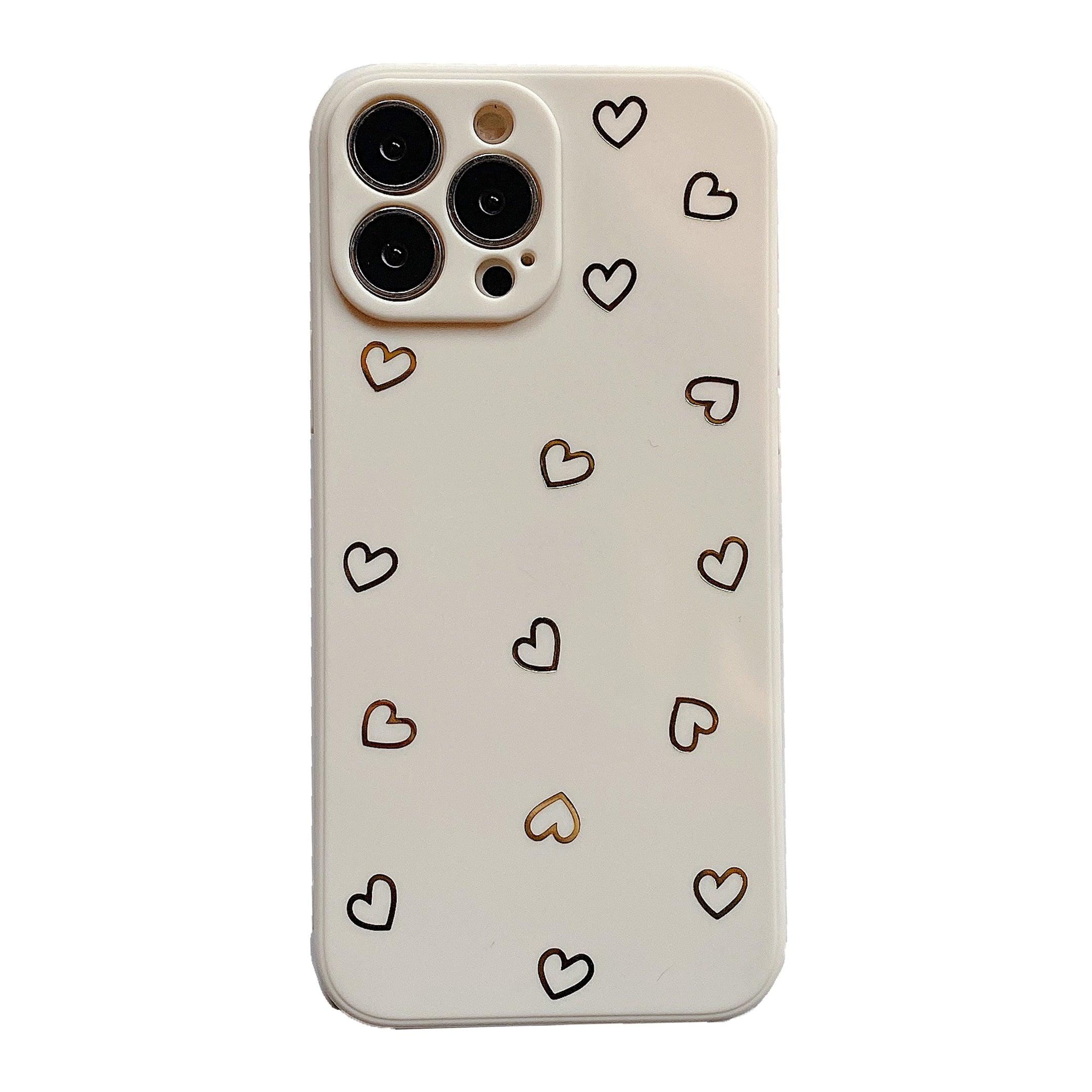 Colorful Silicone Case Soft Protection Cute Pattern Cute Little Heart Phone Case For iPhone 14 Pro Max 13 12 11 X XR XS Max 7 8 Plus Silicone Camera Back Case Cover