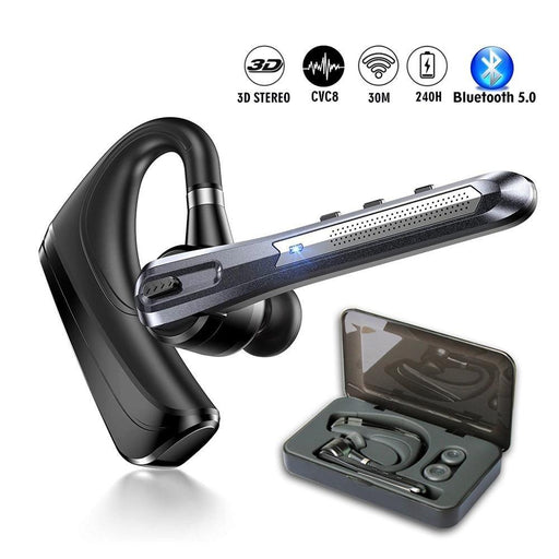Comfortable Bluetooth Earpiece Wireless Earphone Bluetooth 5.0 Handsfree Earpiece Noise Cancelling HiFi Headset With Dual HD Mic For All Smart Phones Ear Wireless Bluetooth Sport Lightweight Headphones With Case Standby Time For Business Workout Driving
