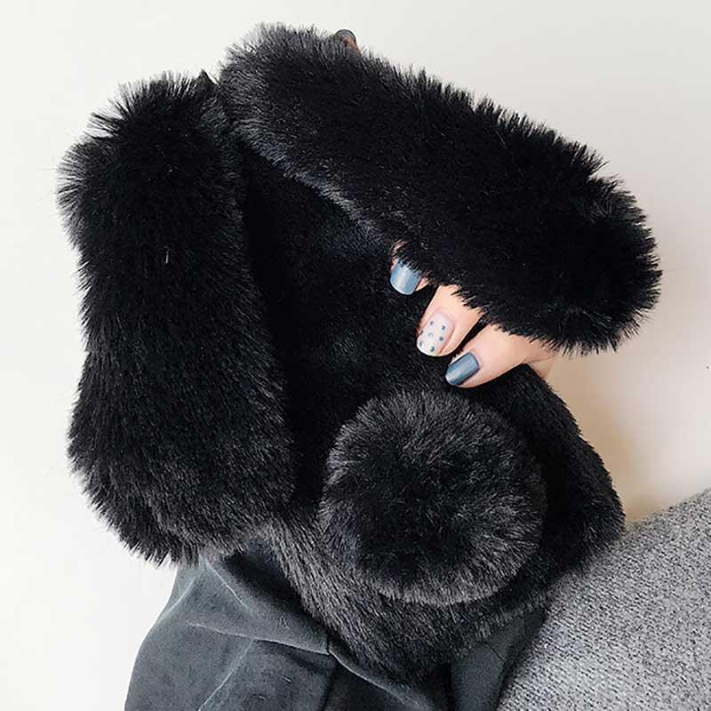 Comfortable Bunny Funny Women Phone Cover For iPhone 12 mini 11 Pro Max Hairy Cute Rabbit Animal Case For iPhone XS MAX XR Soft Lightweight Phone Cover Girl Gifts