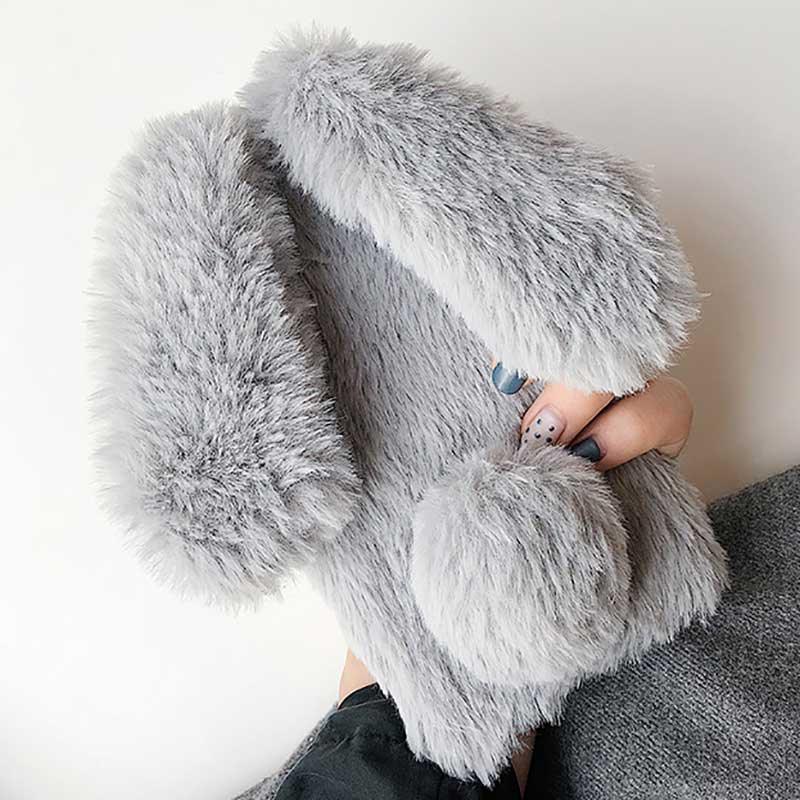 Comfortable Bunny Funny Women Phone Cover For iPhone 12 mini 11 Pro Max Hairy Cute Rabbit Animal Case For iPhone XS MAX XR Soft Lightweight Phone Cover Girl Gifts