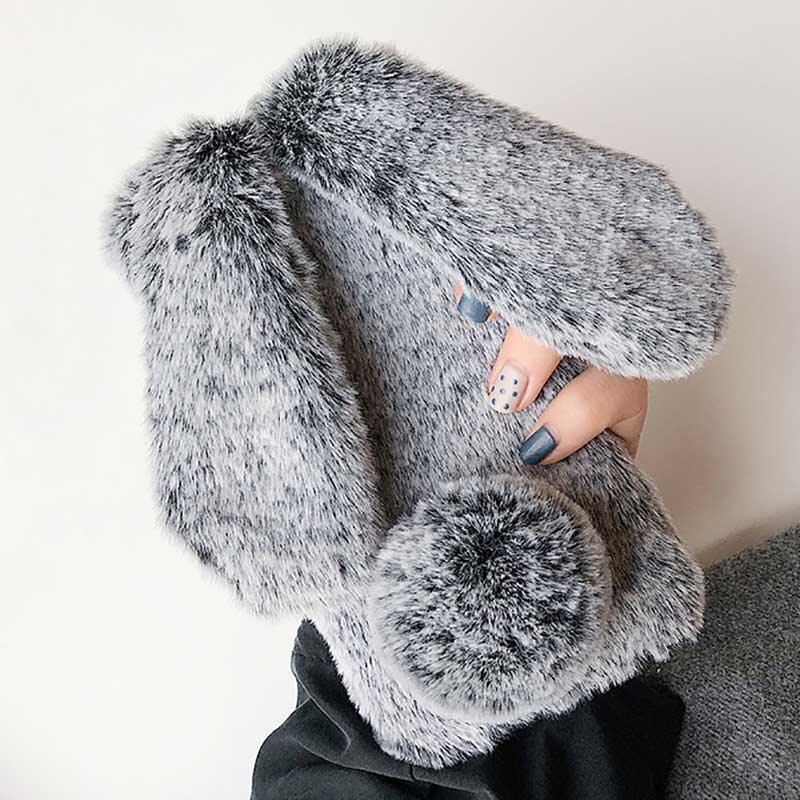 Comfortable Bunny Funny Women Phone Cover For iPhone 12 mini 11 Pro Max Hairy Cute Rabbit Animal Case For iPhone XS MAX XR Soft Lightweight Phone Cover Girl Gifts