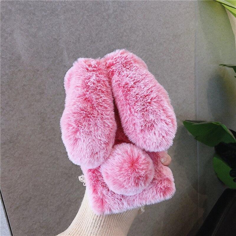 Comfortable Bunny Funny Women Phone Cover For iPhone 12 mini 11 Pro Max Hairy Cute Rabbit Animal Case For iPhone XS MAX XR Soft Lightweight Phone Cover Girl Gifts