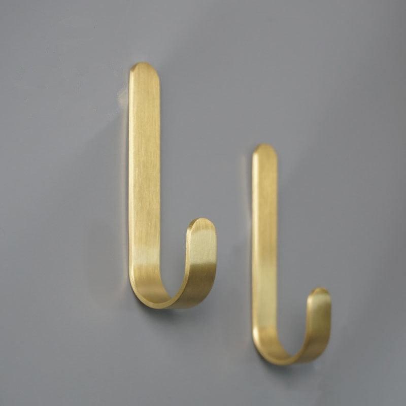 Copper Hook for Bathroom Hook Wall Cloth Hooks Cabinet Handles Furniture Hardware Heavy Duty Copper Hooks Wall Mounted No Drilling Towel Holder Clothes Hooks Ideal for Door Cabinet Bathroom Kitchen Shower - HAMNIFY - - Stevvex.com