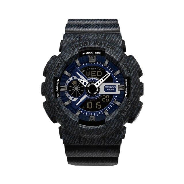 Couple Watch Fashion Strap Practical Waterproof Multifunctional Digital Wristwatch Dual Display Men's Digital Watch Military Watch Daily Sports Large Dial Men's Wrist Watch