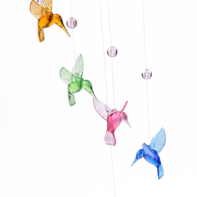 Creative Lucky Humming Bird Mobile Hanging Wind Chimes Bells Ornaments Hanging Gifts Dream-catcher Pendant Wall Home Car Decor Garden Wedding Window Decoration
