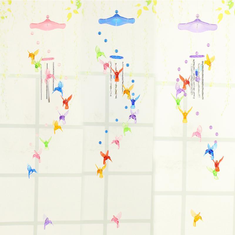 Creative Lucky Humming Bird Mobile Hanging Wind Chimes Bells Ornaments Hanging Gifts Dream-catcher Pendant Wall Home Car Decor Garden Wedding Window Decoration