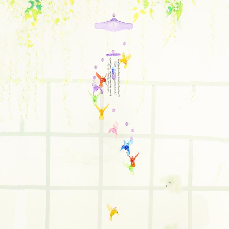 Creative Lucky Humming Bird Mobile Hanging Wind Chimes Bells Ornaments Hanging Gifts Dream-catcher Pendant Wall Home Car Decor Garden Wedding Window Decoration