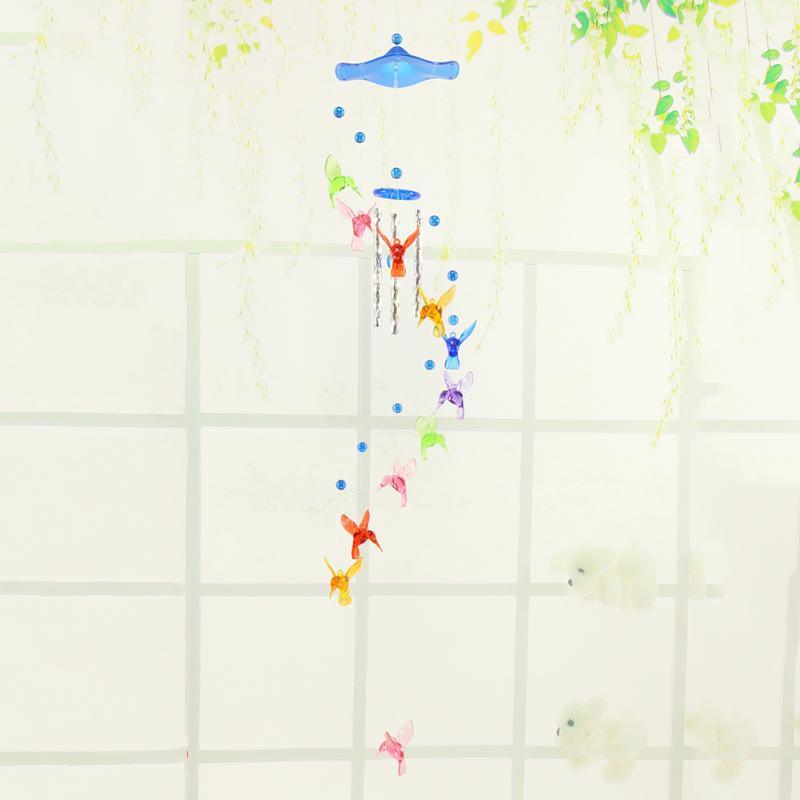 Creative Lucky Humming Bird Mobile Hanging Wind Chimes Bells Ornaments Hanging Gifts Dream-catcher Pendant Wall Home Car Decor Garden Wedding Window Decoration