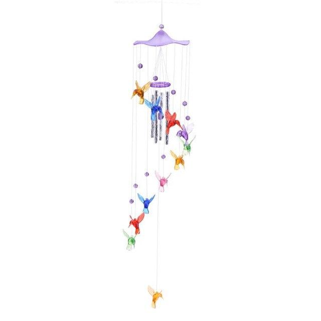 Creative Lucky Humming Bird Mobile Hanging Wind Chimes Bells Ornaments Hanging Gifts Dream-catcher Pendant Wall Home Car Decor Garden Wedding Window Decoration