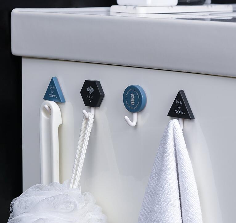 Creative Simple Hook Geometry Hook Key Umbrella Clothes Hook Strong Bathroom Wall Hook Wall Hanger Wall Keychains Holder Hanger Organizer for Home Office Dorm Rooms Decoration