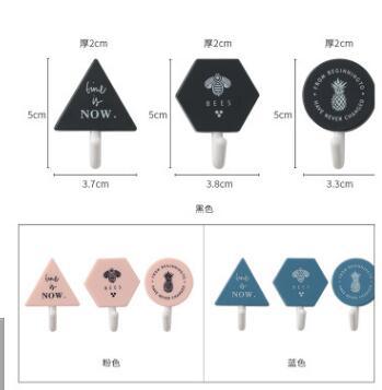 Creative Simple Hook Geometry Hook Key Umbrella Clothes Hook Strong Bathroom Wall Hook Wall Hanger Wall Keychains Holder Hanger Organizer for Home Office Dorm Rooms Decoration