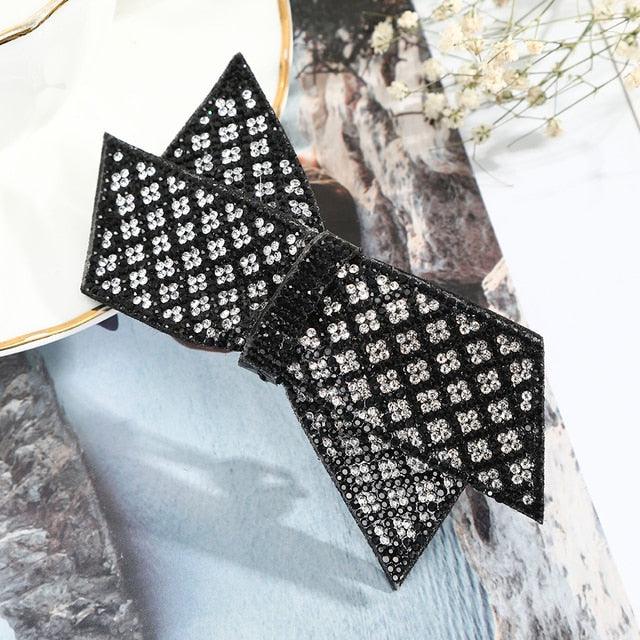 Crystal Big Bow Hair Clips For Women Girls Hair Accessories Rhinestone Hairpins Plastic Hairgirps Retro Barrette Headwear Gorgeous Hair Accessories For Women