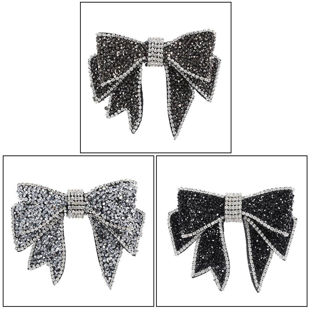 Crystal Big Bow Hair Clips For Women Girls Hair Accessories Rhinestone Hairpins Plastic Hairgirps Retro Barrette Headwear Gorgeous Hair Accessories For Women