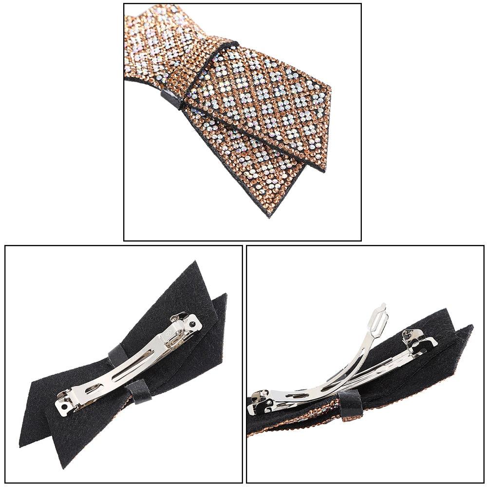 Crystal Big Bow Hair Clips For Women Girls Hair Accessories Rhinestone Hairpins Plastic Hairgirps Retro Barrette Headwear Gorgeous Hair Accessories For Women