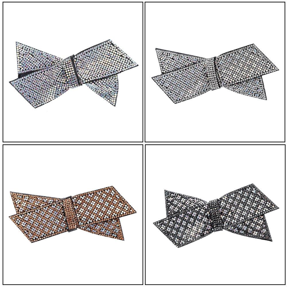 Crystal Big Bow Hair Clips For Women Girls Hair Accessories Rhinestone Hairpins Plastic Hairgirps Retro Barrette Headwear Gorgeous Hair Accessories For Women