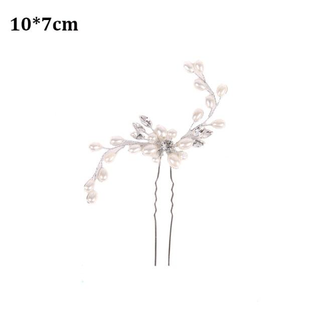 Crystal Pearl Bridal Tiaras Hairbands Hairpins Bridesmaid Diamante Hair Vine Accessories Wedding Jewelry 35cm Headwear Gorgeous Hair Accessories For Women