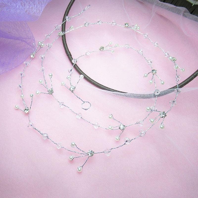 Crystal Pearl Hair Belt Wedding Bridal Hair Ornaments Hair Jewelry Decorations for Brides Wedding Gorgeous Hair Accessories For Women