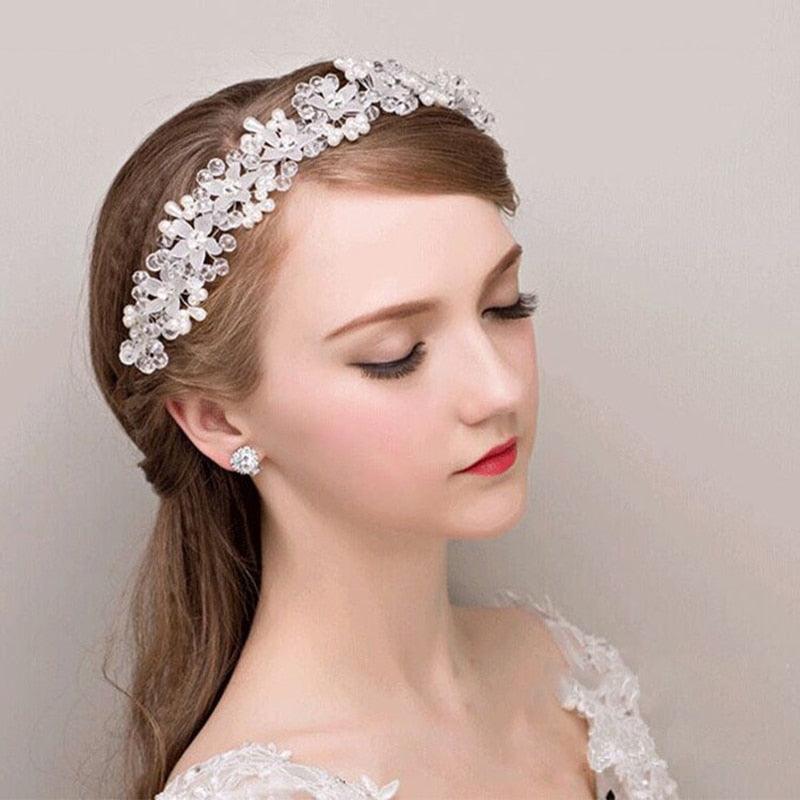 Crystal Pearl Hair Belt Wedding Bridal Hair Ornaments Hair Jewelry Decorations for Brides Wedding Gorgeous Hair Accessories For Women
