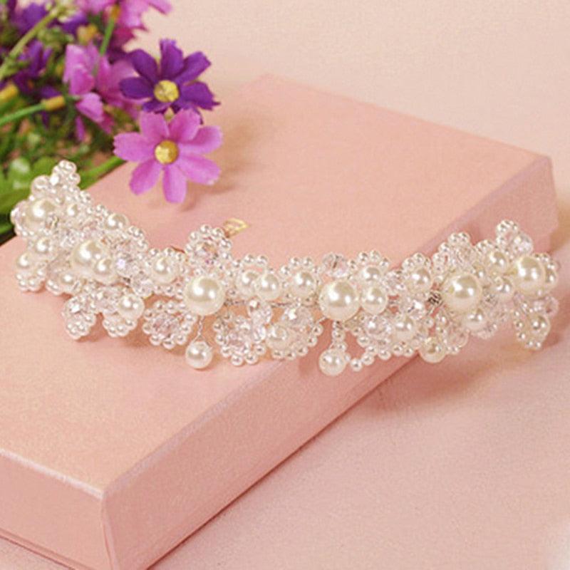 Crystal Pearl Hair Belt Wedding Bridal Hair Ornaments Hair Jewelry Decorations for Brides Wedding Gorgeous Hair Accessories For Women