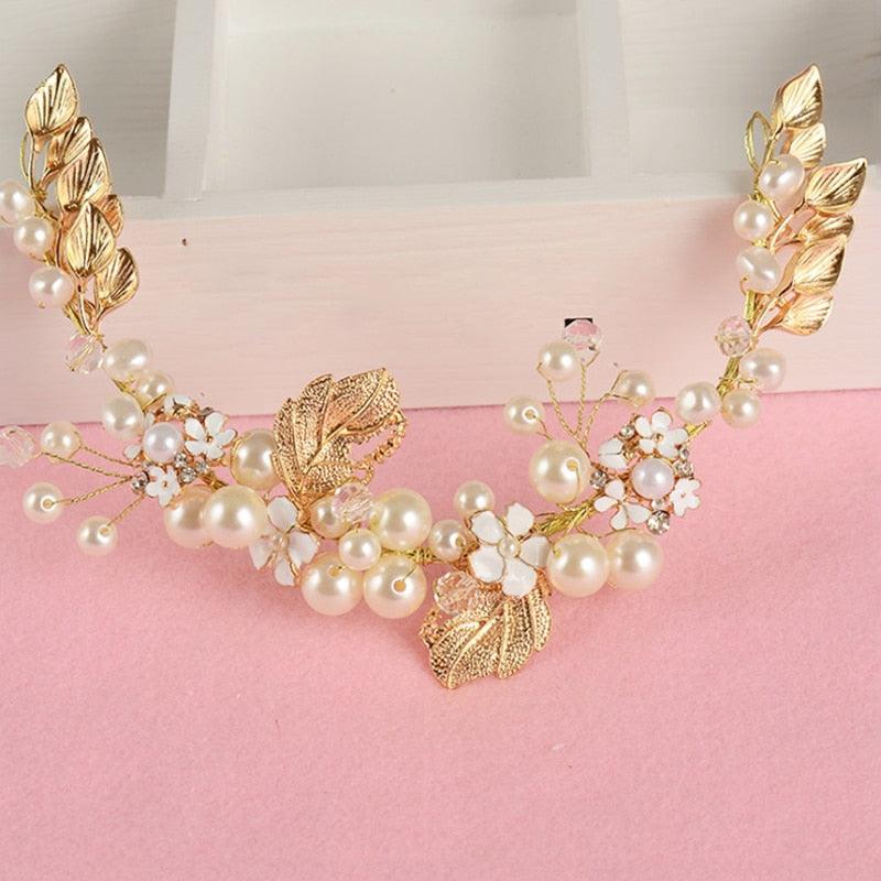 Crystal Pearl Hair Belt Wedding Bridal Hair Ornaments Hair Jewelry Decorations for Brides Wedding Gorgeous Hair Accessories For Women