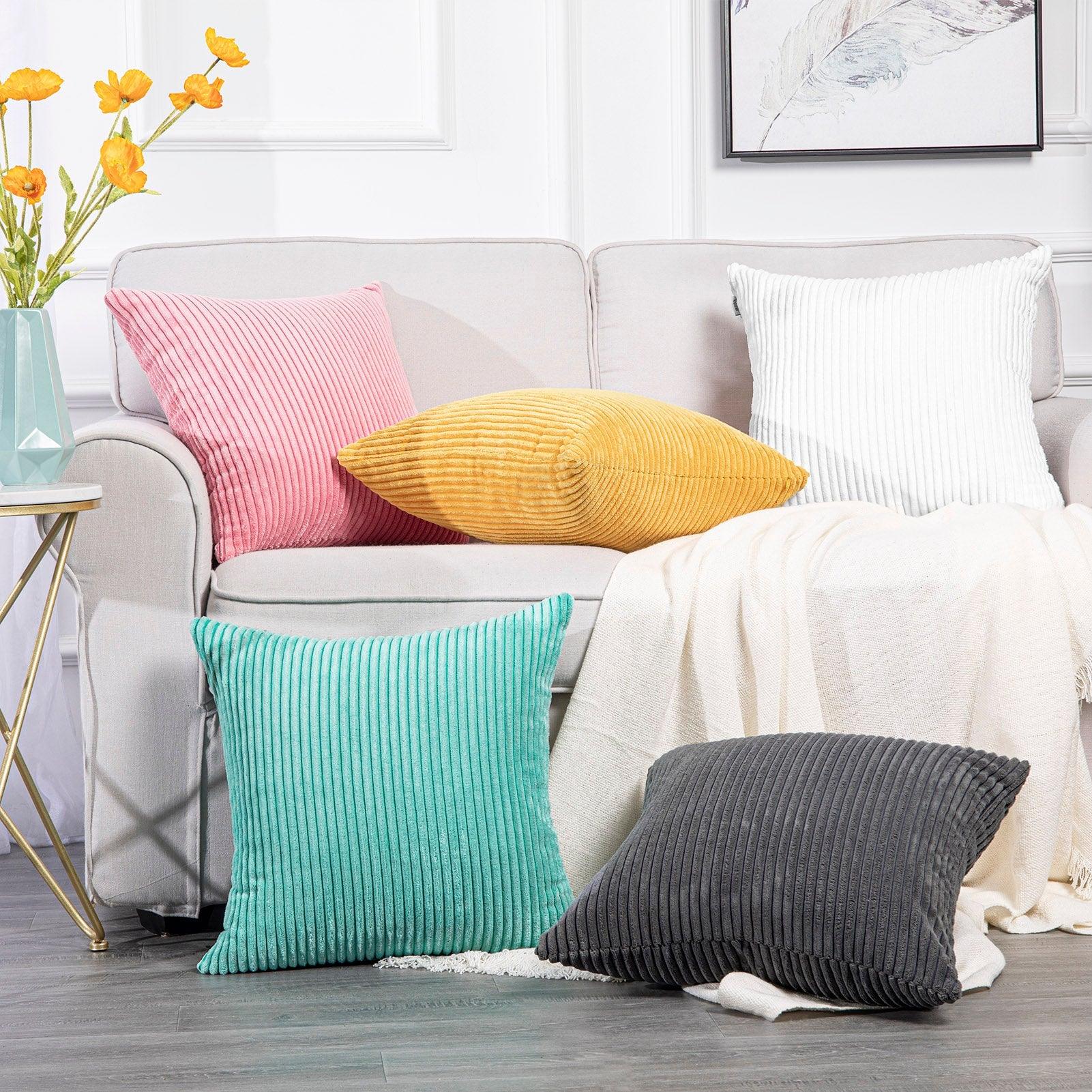 Cushion Cover Solid Colorful Throw Pillow Cases Velvet Gray Couch Pillow Covers Decorative Pillows for Couch Chair Bed Square Home Gray Decoration Cushions For Living Room Bedroom