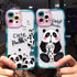 Cute Animal Panda Bear Phone Case For iPhone 14 Pro Max 13 12 11 X XS XR 7 8 Plus Transparent Soft Shockproof Camera Lens Protection Soft Silicone Shockproof Phone Case for iPhone