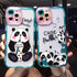 Cute Animal Panda Bear Phone Case For iPhone 14 Pro Max 13 12 11 X XS XR 7 8 Plus Transparent Soft Shockproof Camera Lens Protection Soft Silicone Shockproof Phone Case for iPhone