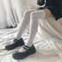 Cute Black White Velvet Warm Long Socks Solid Color Knee High Female Socks Fashion Nylon Stockings For Women