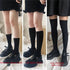 Cute Black White Velvet Warm Long Socks Solid Color Knee High Female Socks Fashion Nylon Stockings For Women