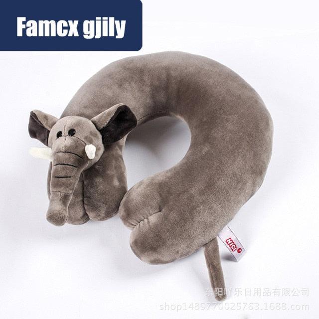 Cute Cartoon Animal U-shaped Memory Travel Pillow Neck Support Headrest Office Car Airplane Sleep  Soft Travel Neck Pillow Animal for Neck & Head Support Cute Wild Life Stuffed Pillow Accessory for Naps Novelty Stuffed Animal For Adults And Children