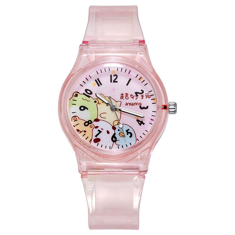 Cute Childrens Analog Transparent Watchband New Fashion Small Lightweight Watch Fresh And Simple Girls Quartz Watch Sport Simple Casual Quartz Wristwatch For Women Ladies Girls