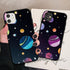 Cute Colorful Planet Star Phone Case For iPhone XR X XS Max 7 8 Plus SE 13 12 11 Pro Max Mini Hard Shockproof Cover Star Moon Planet Pattern Design for Girl Women Boy Men Shockproof Silicone Protective Phone Case