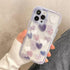Cute Love Heart Soft Shockproof Bumper Transparent Phone Case For iPhone 12 13 Pro Max Silicone Back Cover Case  Cute Side Small Pattern for Women Girls Soft Silicone Shockproof Protective Cover