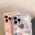 Cute Love Heart Soft Shockproof Bumper Transparent Phone Case For iPhone 12 13 Pro Max Silicone Back Cover Case  Cute Side Small Pattern for Women Girls Soft Silicone Shockproof Protective Cover