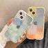 Cute Love Heart Soft Shockproof Bumper Transparent Phone Case For iPhone 12 13 Pro Max Silicone Back Cover Case  Cute Side Small Pattern for Women Girls Soft Silicone Shockproof Protective Cover