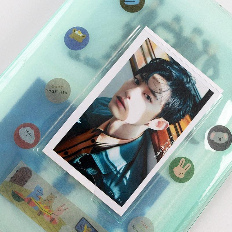 Cute Mini Holds 64 Photos Album Jelly Color Photo Album for Name Card 7s 8 25 50s Mini Photo Album Ring Binder Cover Refillable Notebook Photo Album