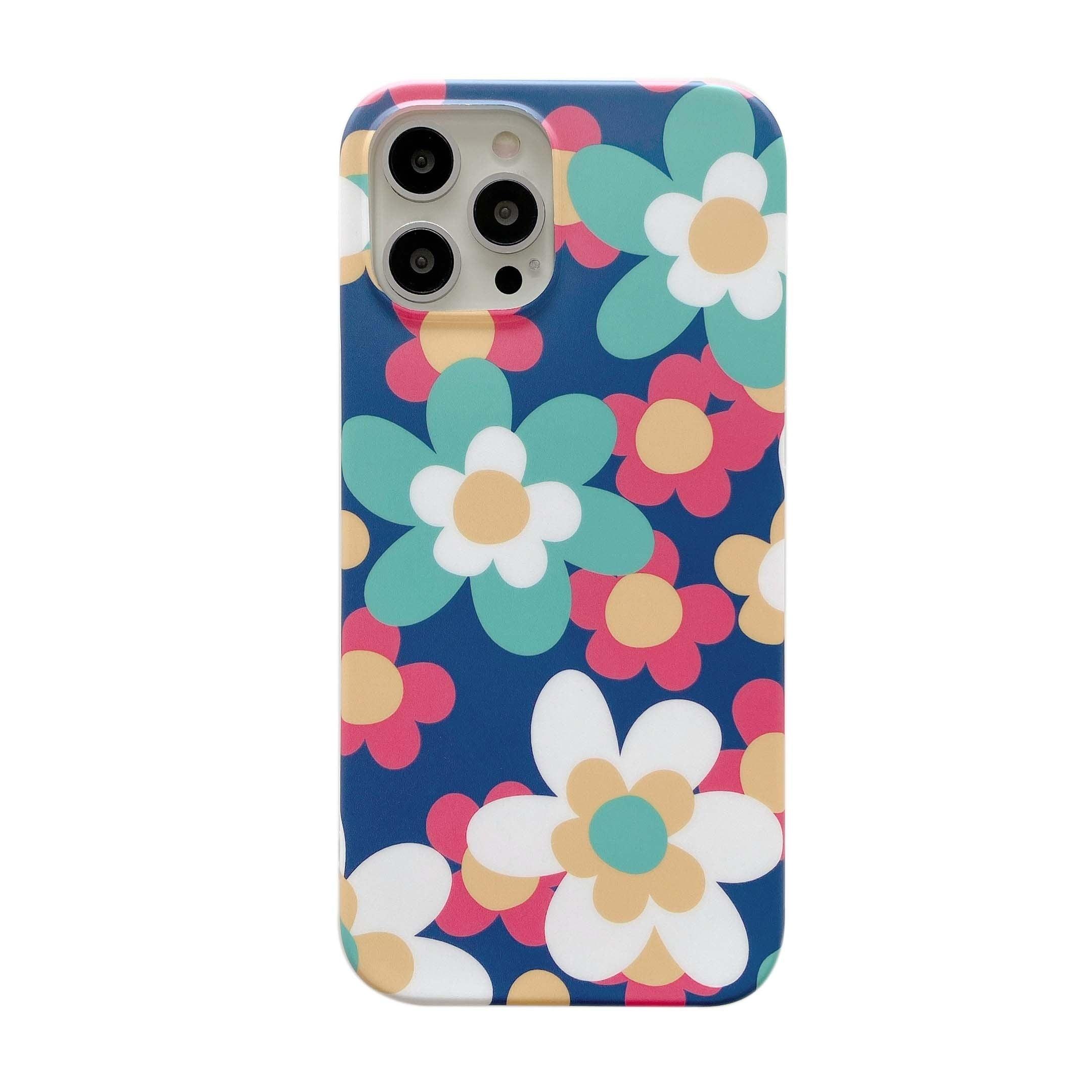 Cute Smooth Flower Phone Case For Iphone 13 11 Pro Max 12 Mini X Xr Xs Max 7 8 Plus Anti Knock Back Phone Cover Case Silicone Ultra Thin Shockproof Mobile Phone Case With Fashion Pattern Soft Bumper Full Body Protective Case For Iphone