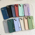 Cute Wrist Strap Soft Silicone Slim Protective Case with Strap Cover Square Silicone Phone Case For iPhone 11 13 12 Pro XR XS Max X 6 6s 7 8 Plus SE2 Candy Colors Soft Back Cover
