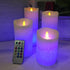 Dancing Flame LED Candle With RGB Remote Control Flickering Flameless Candles Real Wax Color Changing LED Pillar Candles Battery Operated Realistic Dancing Flame Fake Candle Wax Pillar Candle For Wedding Decoration Christmas Candle/Room Night Light