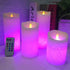Dancing Flame LED Candle With RGB Remote Control Flickering Flameless Candles Real Wax Color Changing LED Pillar Candles Battery Operated Realistic Dancing Flame Fake Candle Wax Pillar Candle For Wedding Decoration Christmas Candle/Room Night Light