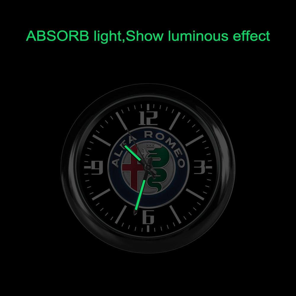 Dashboard Car Clock Air Clip Interior Car Accessories Car Dashboard Clock Cars Air Vent Clip Quartz Clocks Mini Luminous Quartz Analog Watch Universal Pocket Stick On Clock Perfect Decoration for Boats Bikes Auto Home Decoration