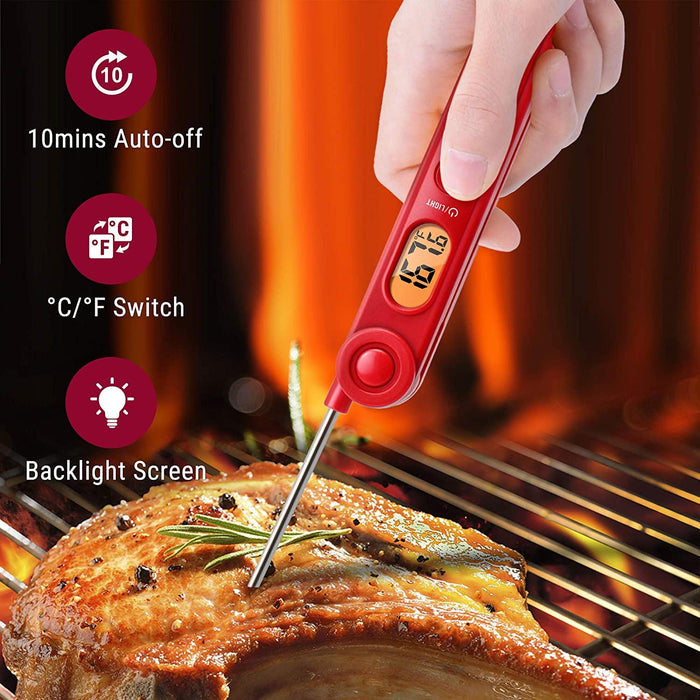 Digital Read Meat Thermometer Best Waterproof Thermometer for Kitchen Cooking Food BBQ Grill And Oil Deep Fry Candy  Kitchen Cooking Food Thermometer With Backlight Magnet For Deep Fry Grill Smoker Thermometer