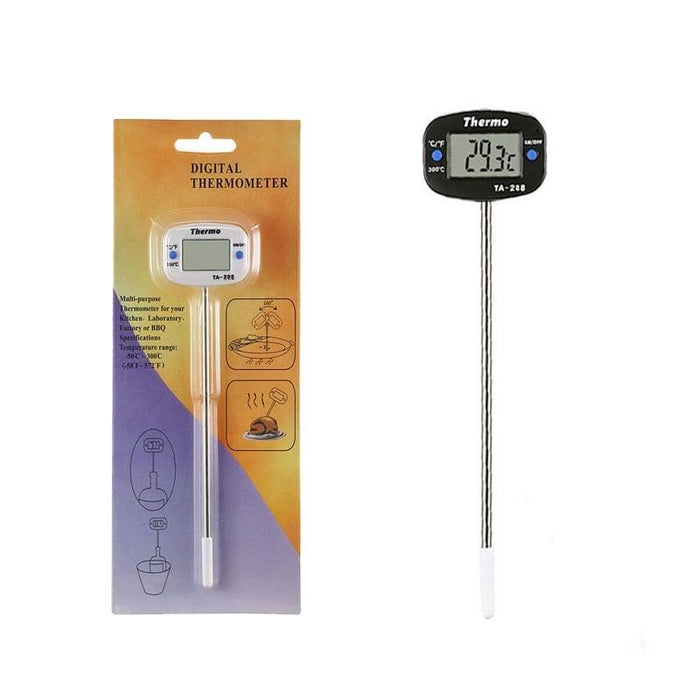 Digital Water Thermometer for Liquid Candle Instant Read With Waterproof For Food Meat Milk Long Probe Food Temperature Measuring Device Probe Type Electronic Thermometer Stainless Steel Pen Type Structure with High Accuracy